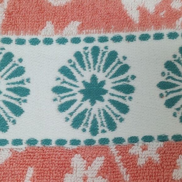 3 Sets Of 2 The Pioneer Woman Mazie Coral Cotton Hand Towel - Picture 2 of 3
